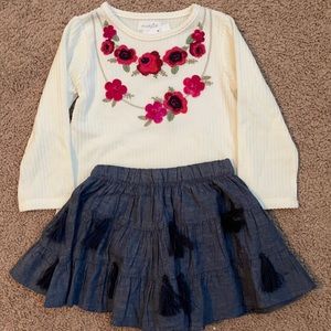 Mudpie outfit. Top and skirt